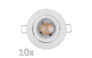 Einbauleuchten-Set McShine, 10xRahmen, 10xLED-Modul, 5W, 400lm, 230V, weiß