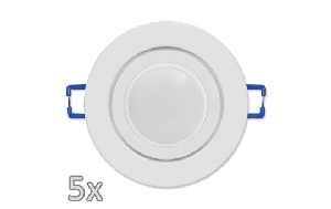 Einbauleuchten-Set McShine, 5xRahmen, 5xLED-Modul, 3W, 265lm, 230V, weiß, IP44