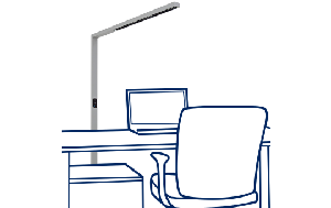 LED-Schreibtisch-Stehleuchte ROLF KERN „Clever-Pro“ mit Touch Display, PIR & Tageslicht-Sensor