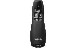 Presenter Logitech ''R400'', USB, Laser, schwarz, kabellos