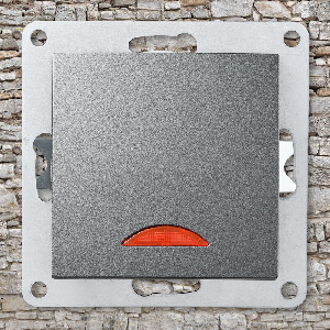 Schalter McPower Flair, 250V~/10A, UP, anthrazit mit Kontroll-Leuchte