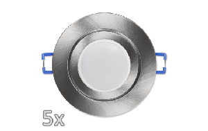 Einbauleuchten-Set McShine, 5xRahmen, 5xLED-Modul, 5W, 440lm, 230V, Edelstahl