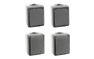 Feuchtraum Set McPower Secure Flur 4-teilig, grau, IP44