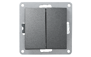 Taster McPower &#039;&#039;Flair&#039;&#039; 2-fach, 250V~/10A, UP, anthrazit