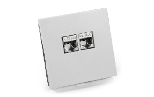 Netzwerk-Dose McPower &#039;&#039;Shallow&#039;&#039; CAT6A, UP, weiß, vollgeschirmt