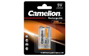 Block-Akku CAMELION, 200mAh, Typ 9V Block, NiMH, 1er-Blister
