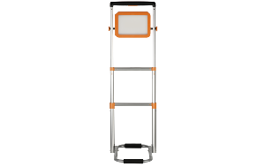 LED-Strahler ''Lift'', 50W, mit höhenverstellbarem Fuß, klappbar, grau-orange