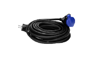 Netzkabel Schutzkontakt-Verlängerung, 20m, 3x1,5mm², IP44, schwarz