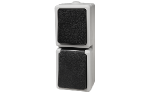Feuchtraum Kombi-Dose McPower Taff, 250V~, Schalter+Steckdose, IP44, AP, grau