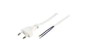 Euro-Netzkabel McPower mit blanken Enden Länge 1,5m, 2x0,75 mm², weiß