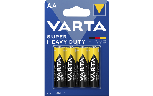 Mignon-Batterie VARTA ''Super Heavy Duty'' Zink-Kohle, Typ AA, 1,5V, R6, 4er-Blister