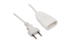 Verlängerungskabel McPower, 2m, Eurostecker auf Eurokupplung, weiß