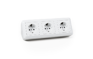 Steckdosenblock McPower ''Cup'' 250V~/16A, Aufbau, weiß, 3-fach Schutzkontakt