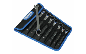 Ratschen-Ringmaulschlüssel-Satz, SW 8-19mm, CR-V, 8-teilig