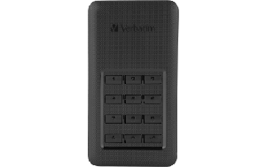 SSD 256GB Verbatim, USB 3.1, A-C, 4,57cm (1,8''), schwarz,Secure Portable, Keypad