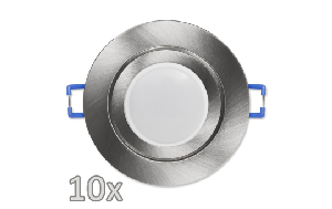 Einbauleuchten-Set McShine, 10xRahmen, 10xLED-Modul, 5W, 440lm, 230V, Edelstahl