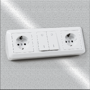 Steckdosenblock McPower Cup Aufbau, weiß, 2x Schutzkontakt + Schalter