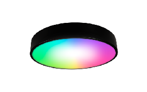 Wifi LED-Deckenleuchte McShine 35W, 4.450lm, Ø40cm, CCT+RGB, schwarz