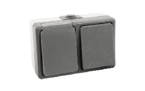 Feuchtraum Kombi-Dose McPower Secure 250V~, Schalter+Steckdose, IP44, AP, grau