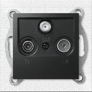 Antennendose McPower Flair für TV, Radio und Sat, UP, matt schwarz