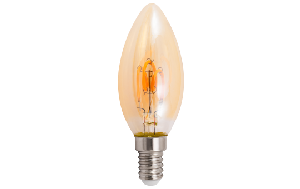 LED Filament Kerzenlampe McShine Retro E14, 1W, 90lm, warmweiß, goldenes Glas