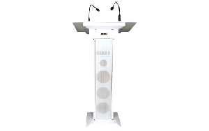 Aktives Konferenz-Rednerpult BST &quot;AMC73-W&quot; 90W, 4 Lautsprecher, 2 UHF-Mikros