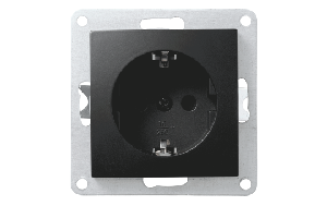 Schutzkontakt-Steckdose McPower ''Flair'', 250V~/16A, Steckanschluss, matt schwarz