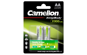 Mignon-Akku CAMELION ''AlwaysReady'' NiMH, 2300mAh, Typ AA, 2er-Blister