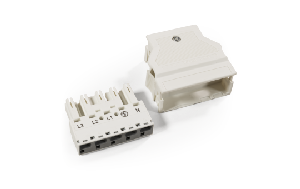 Stecker mit Zugentlastungsgehäuse WAGO, 5-polig, 4mm², weiß